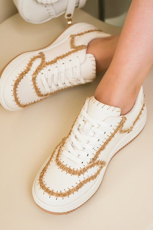 Shabby Chic MARJA-STITCH,LACE UP SNEAKER