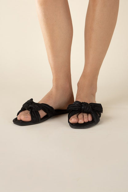 Big Bow and natural women's  Flat Slides