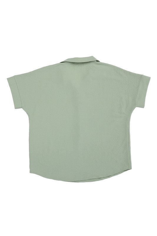 Simple Basic Shirt collared blouse