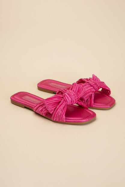 Big Bow and natural women's  Flat Slides