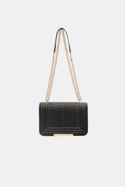 V Quilted Leather Chevron Crossbody Bag