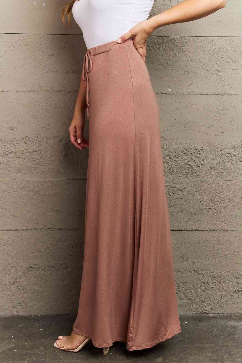 Chocolate lounge Easy Care Culture Code For The Day Full Size Flare Maxi Skirt in Chocolate