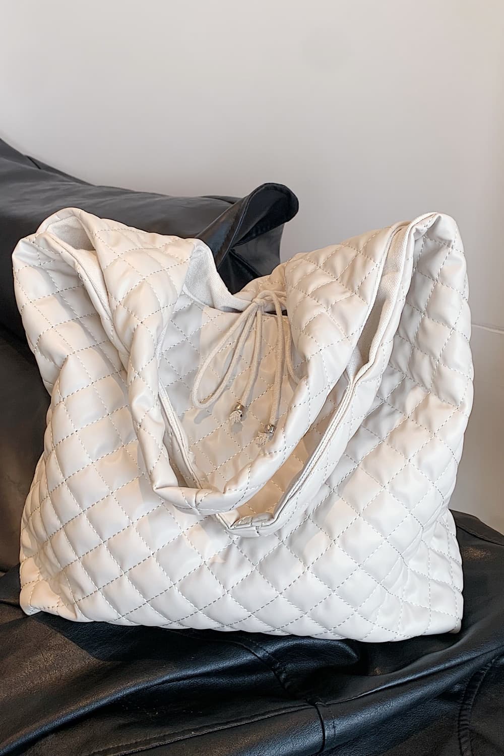Embossing Squre Tied Handle Shoulder Super PU Leather Handbag
