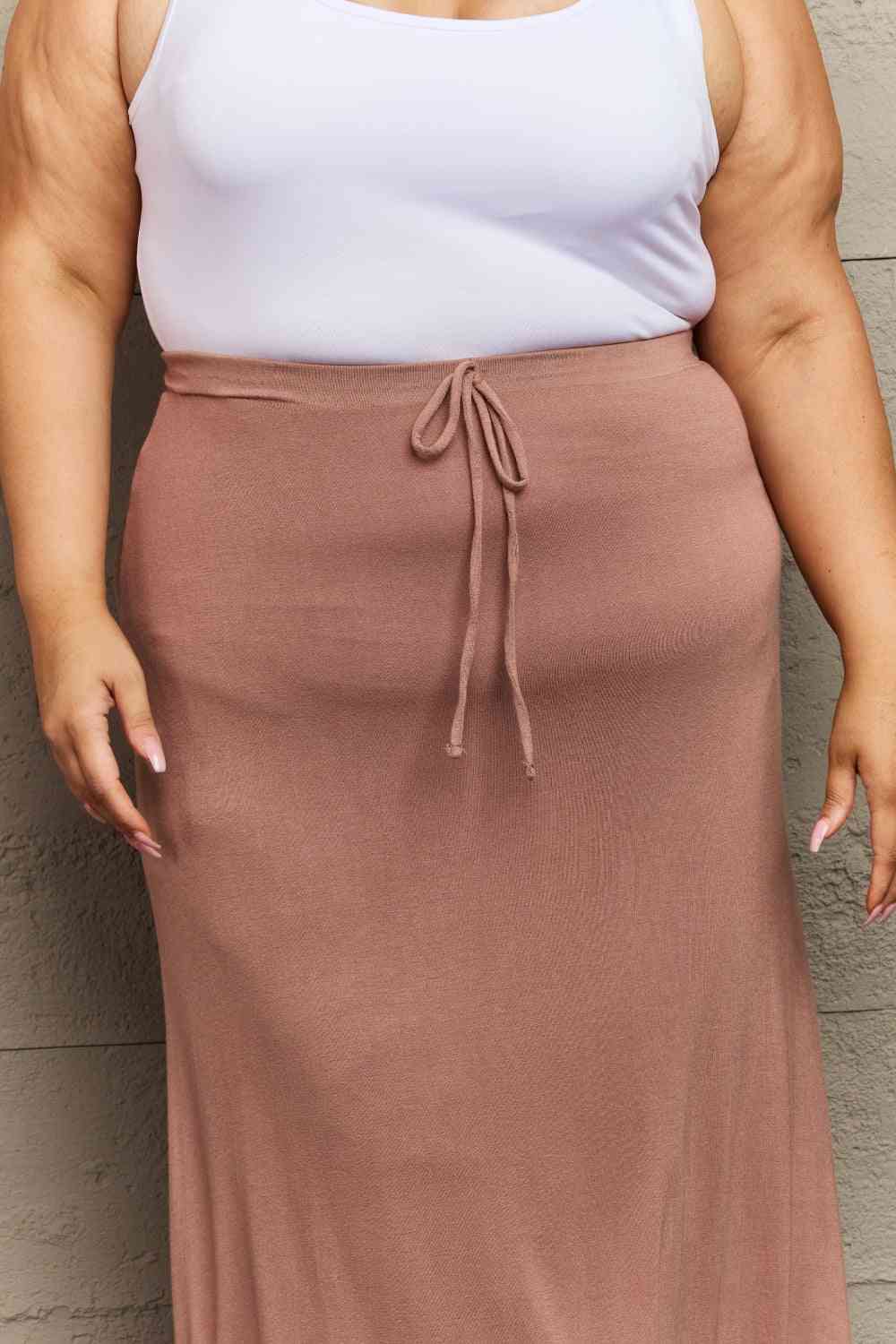 Chocolate lounge Easy Care Culture Code For The Day Full Size Flare Maxi Skirt in Chocolate