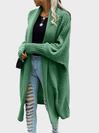 Open Front Back Box Shape Long Sleeve Cardigan