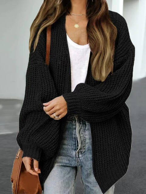 Big Drop Shoulder Loosed Balloon Sleeve Cardigan