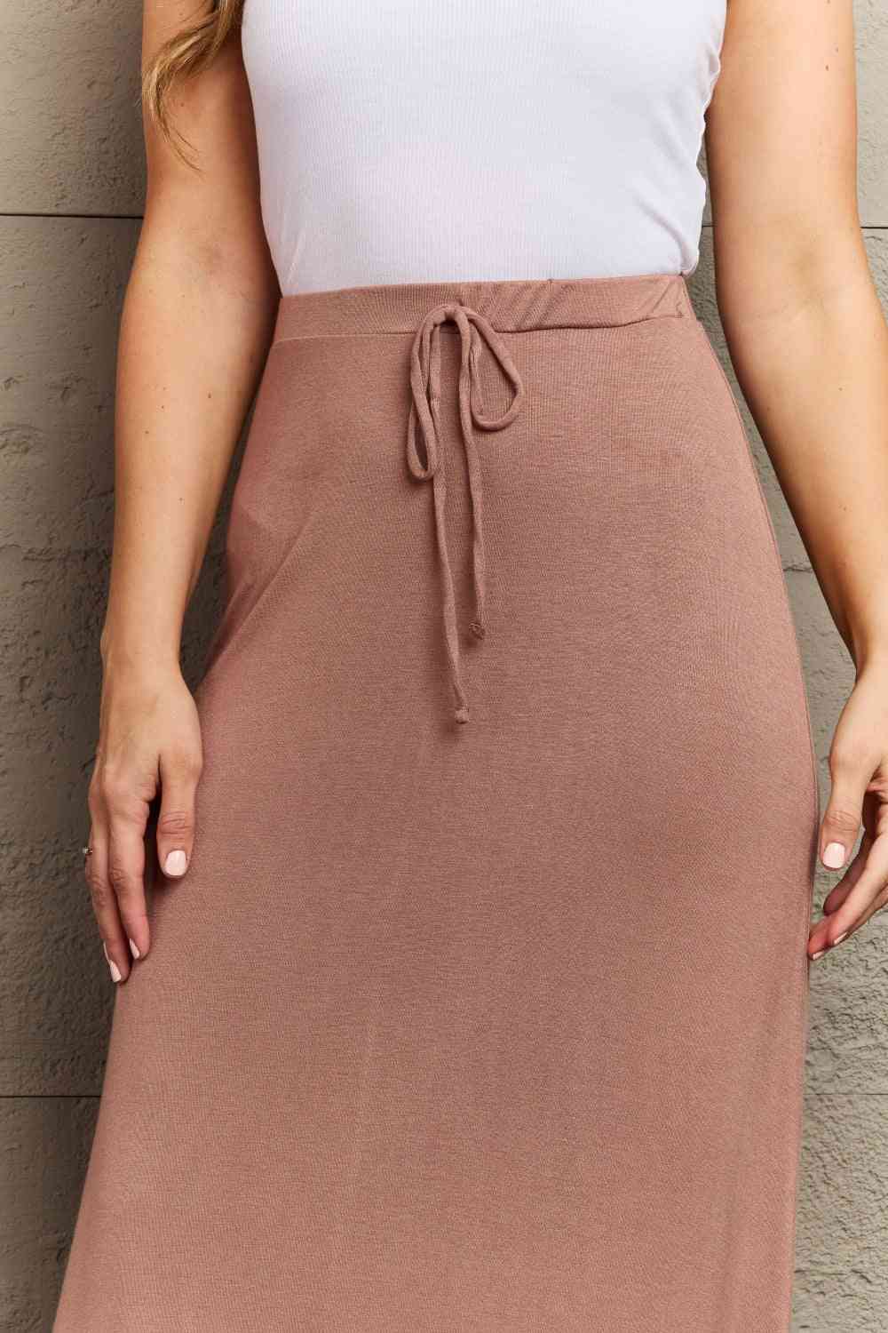 Chocolate lounge Easy Care Culture Code For The Day Full Size Flare Maxi Skirt in Chocolate