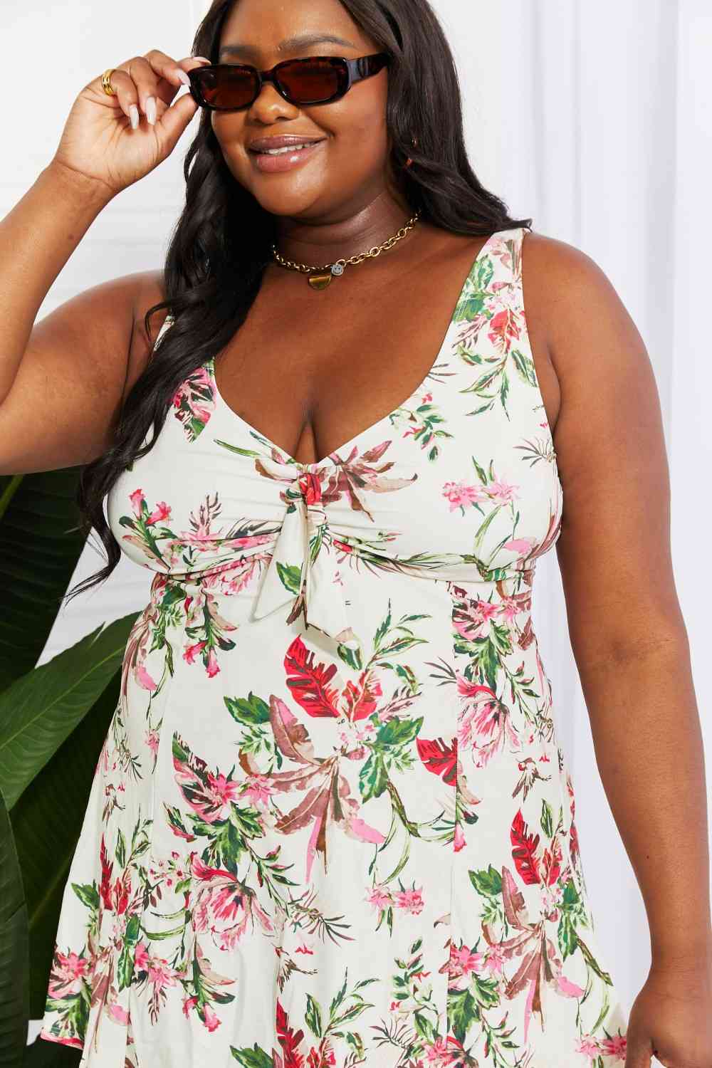 Floral zimmer style look  by Marina West Swimsuit Full Size Dress in Cream