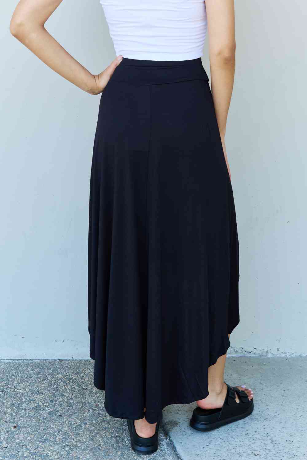 Ninexis First Choice Black  High Waisted Flare Maxi Skirt in Black