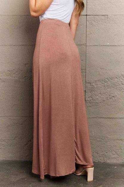 Chocolate lounge Easy Care Culture Code For The Day Full Size Flare Maxi Skirt in Chocolate