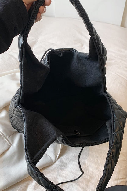 Embossing Squre Tied Handle Shoulder Super PU Leather Handbag