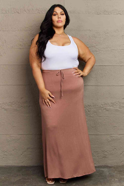 Chocolate lounge Easy Care Culture Code For The Day Full Size Flare Maxi Skirt in Chocolate