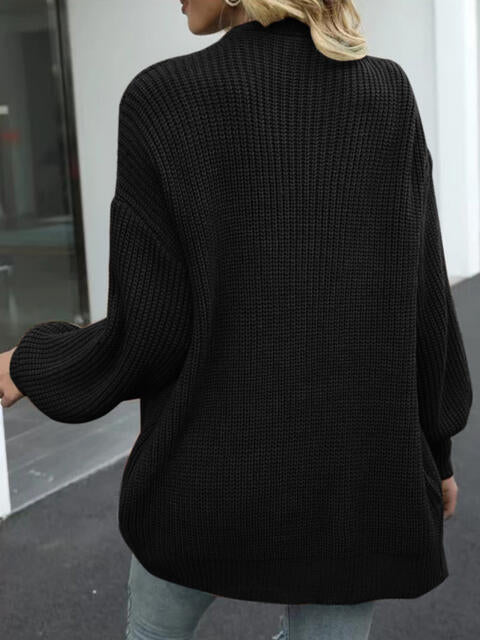 Big Drop Shoulder Loosed Balloon Sleeve Cardigan