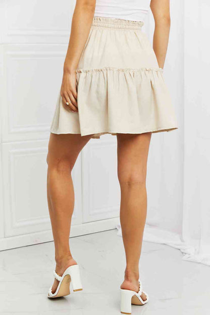 Light Weight Young Carefree Linen Ruffle Skirt
