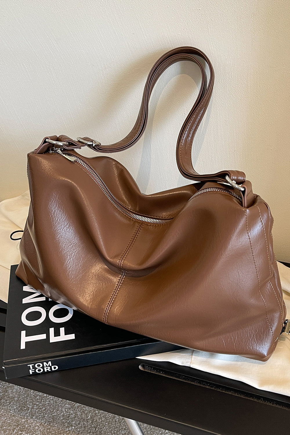 Melting down Chocolate Brown Travel comfy PU Leather Shoulder Bag