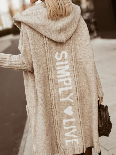 Natural Freestyle Full Size SIMPLY LIVE Hooded Cardigan