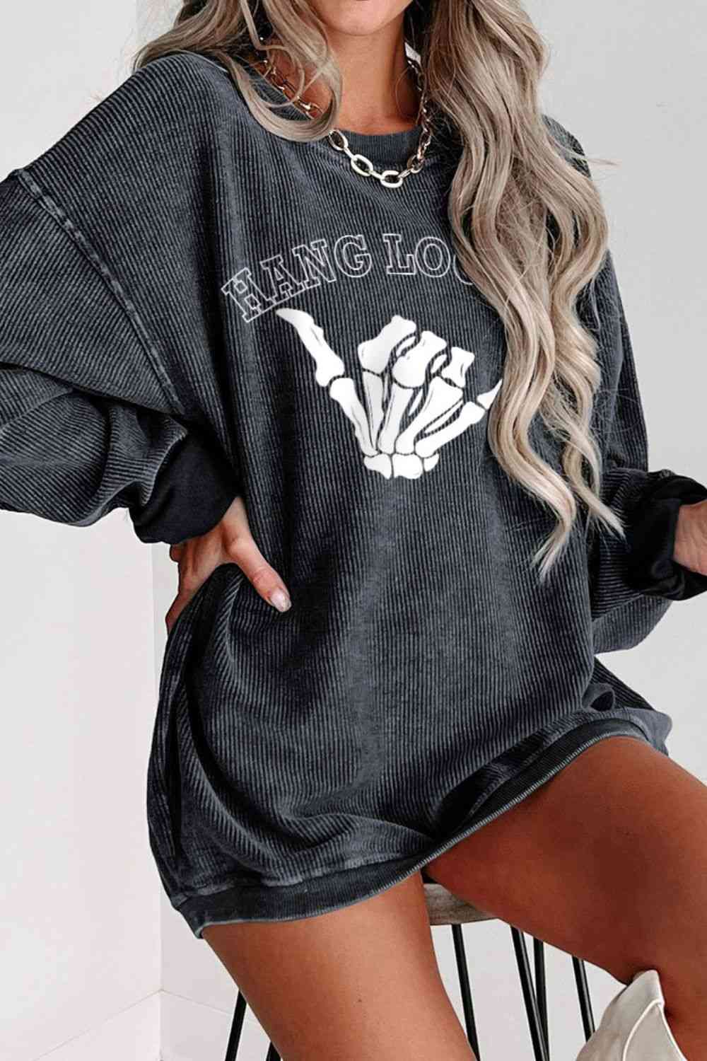 Skeleton Hand Graphic Sweatshirt