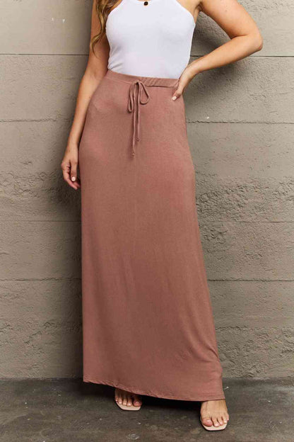 Chocolate lounge Easy Care Culture Code For The Day Full Size Flare Maxi Skirt in Chocolate