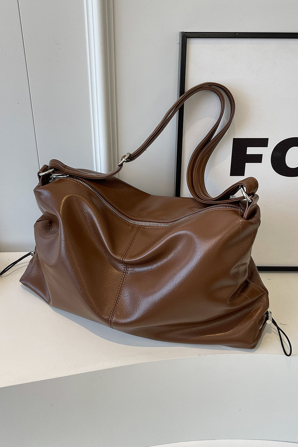 Melting down Chocolate Brown Travel comfy PU Leather Shoulder Bag